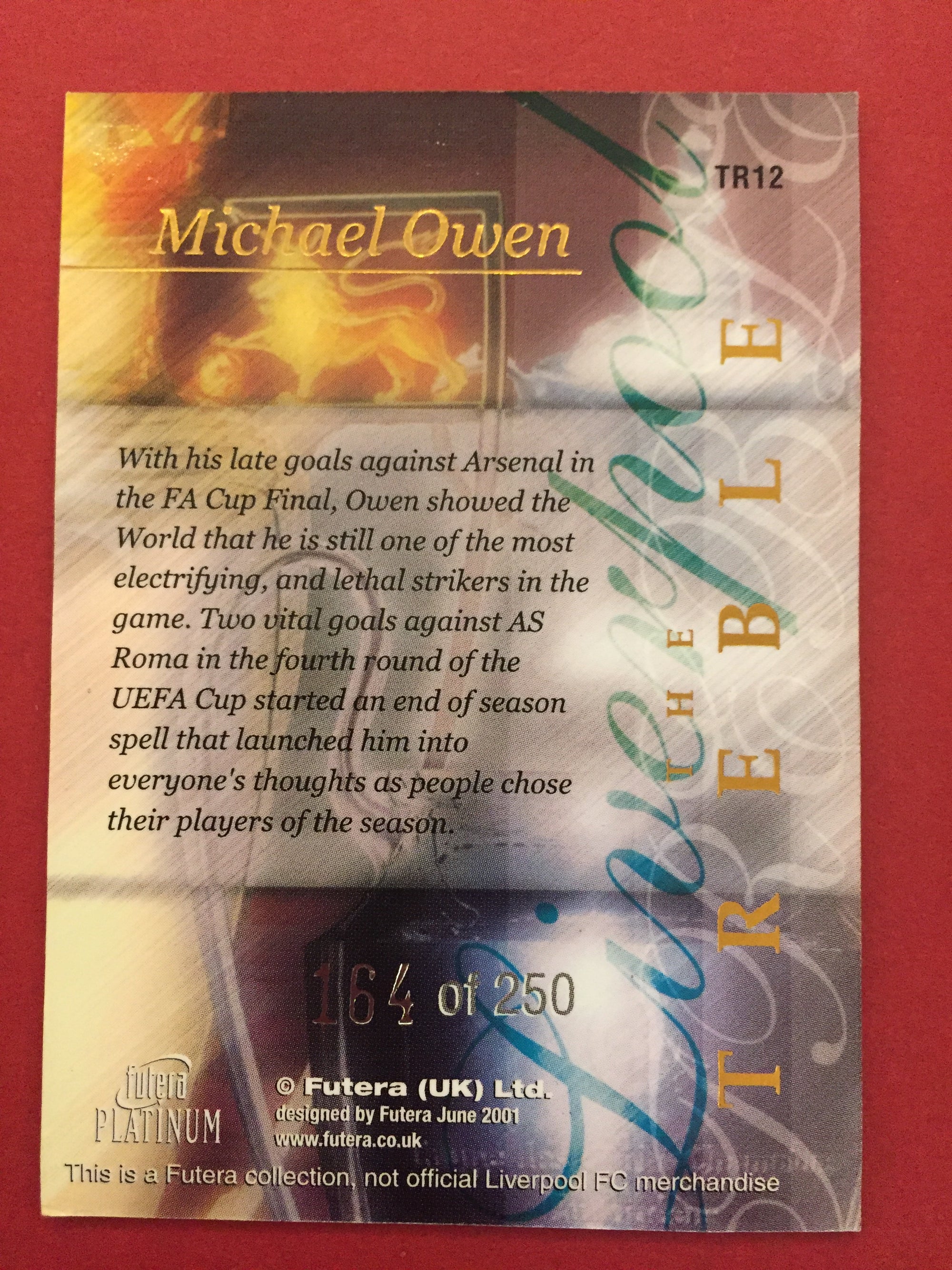 TR 12. MICHAEL OWEN - FUTERA PLATINUM THE TREBLE #250