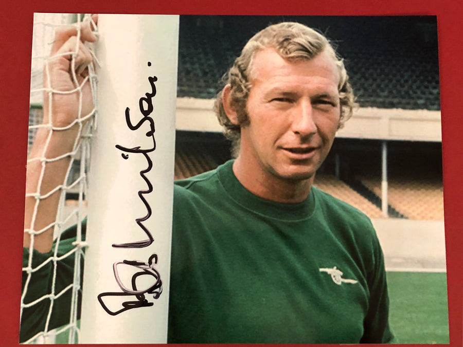 ARSENAL - BOB WILSON - SIGNERT BILDE MED EKTEHETSBEVIS/COA