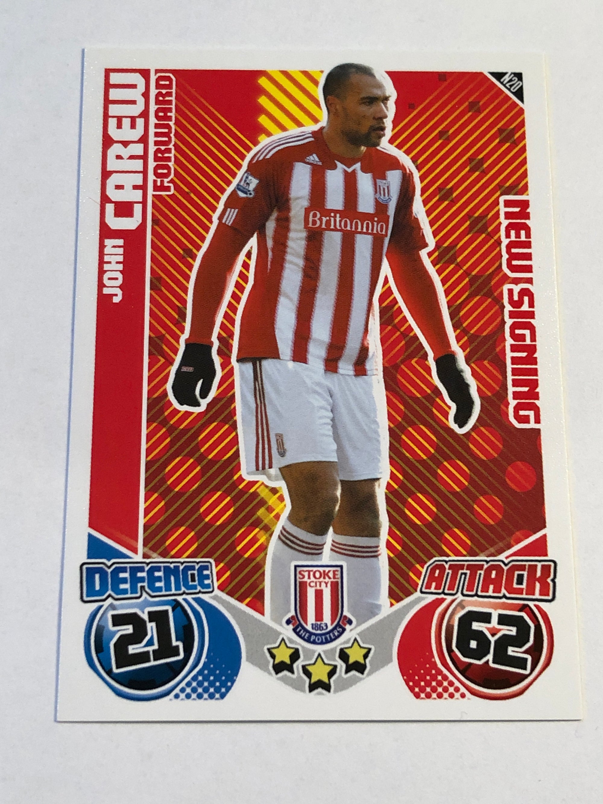 N20. JOHN CAREW - STOKE CITY - NEW SINGING