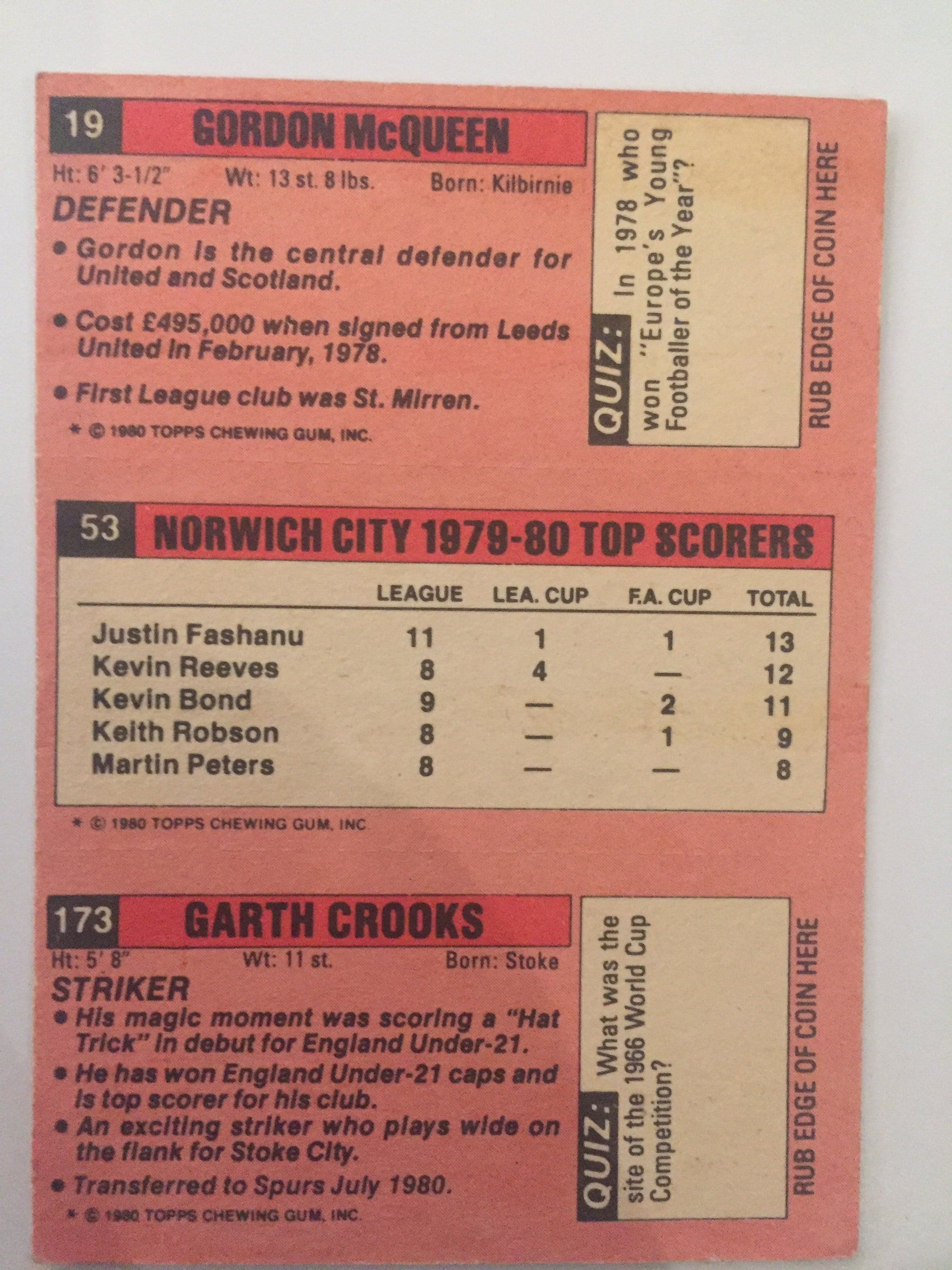 19 - 53 - 173.    MCQUEEN - NORWICH - CROOKS