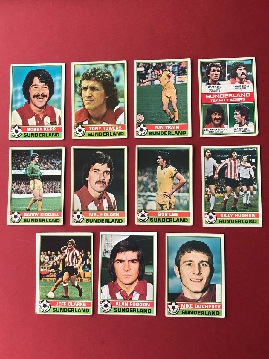 000. SUNDERLAND - KOMPLETT SETT MED FOTBALLKORT FRA TOPPS 1977/78