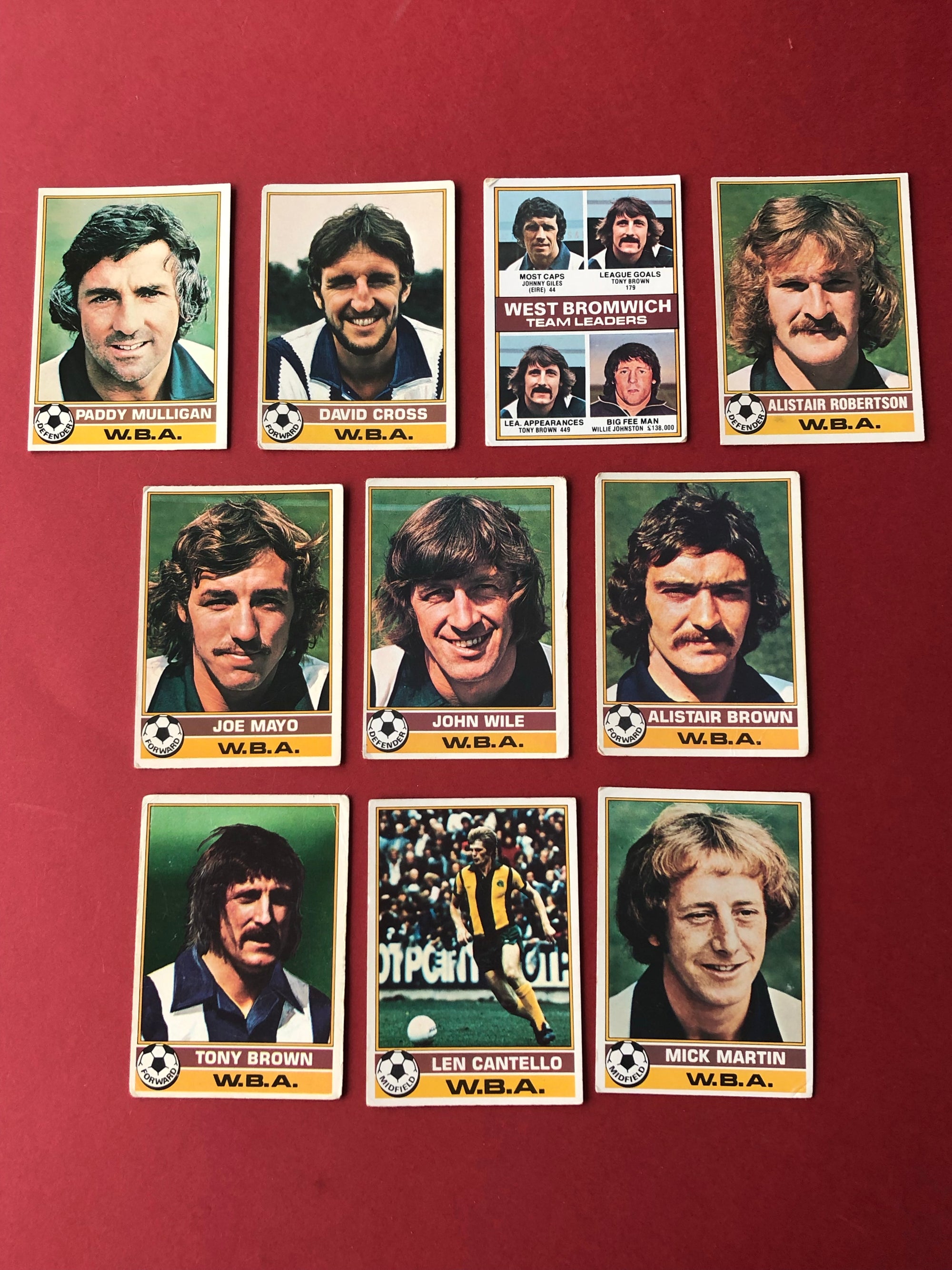000. WEST BROMWICH ALBION - KOMPLETT SETT MED FOTBALLKORT FRA 1977/78