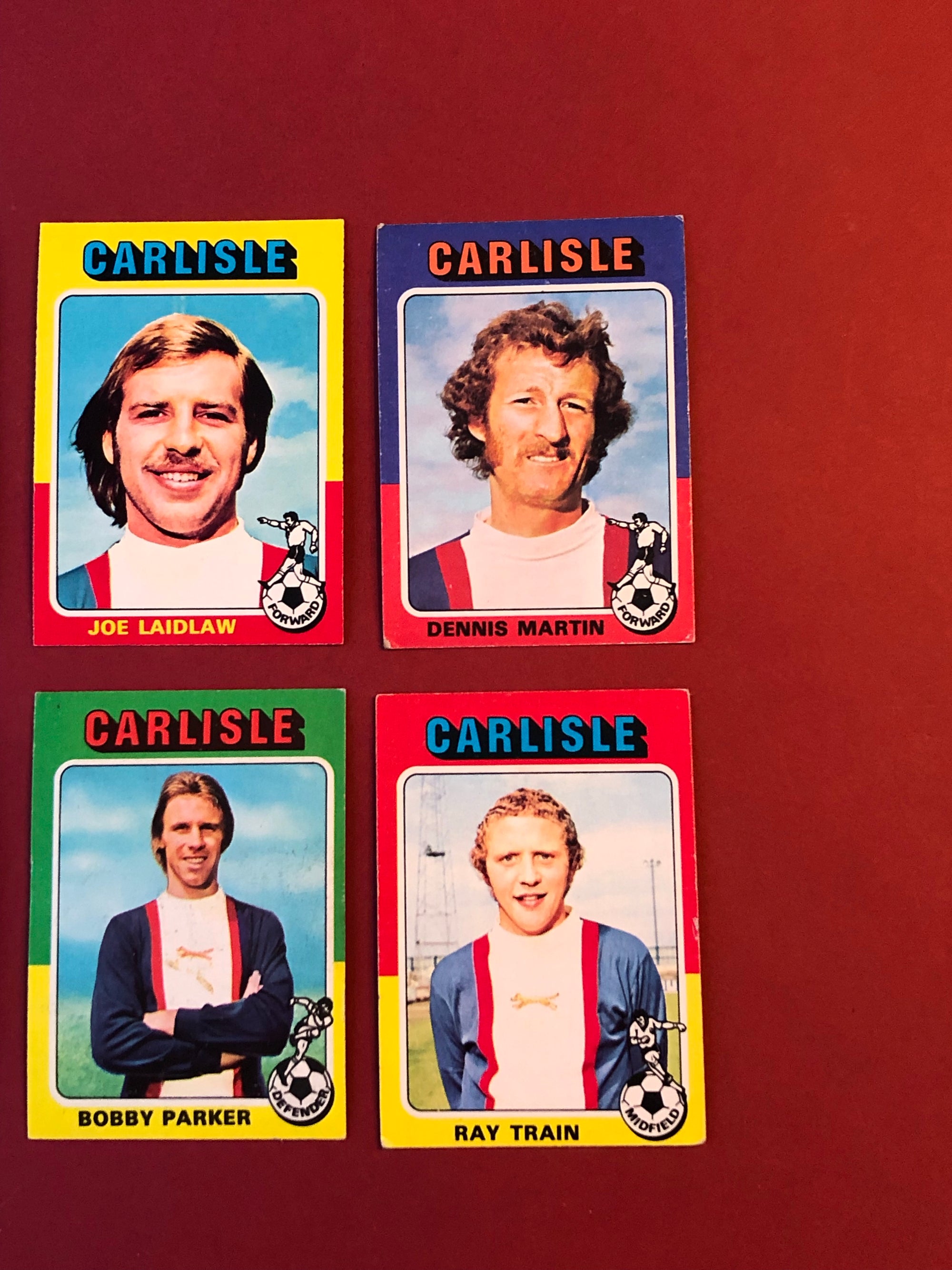 CARLISLE - KOMPLETT SETT MED FOTBALLKORT FRA TOPPS 1975/76