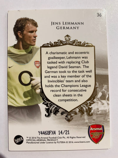 JENS LEHMANN - ARSENAL - FUTERA 2016 "THE GREATS" SILVER #21