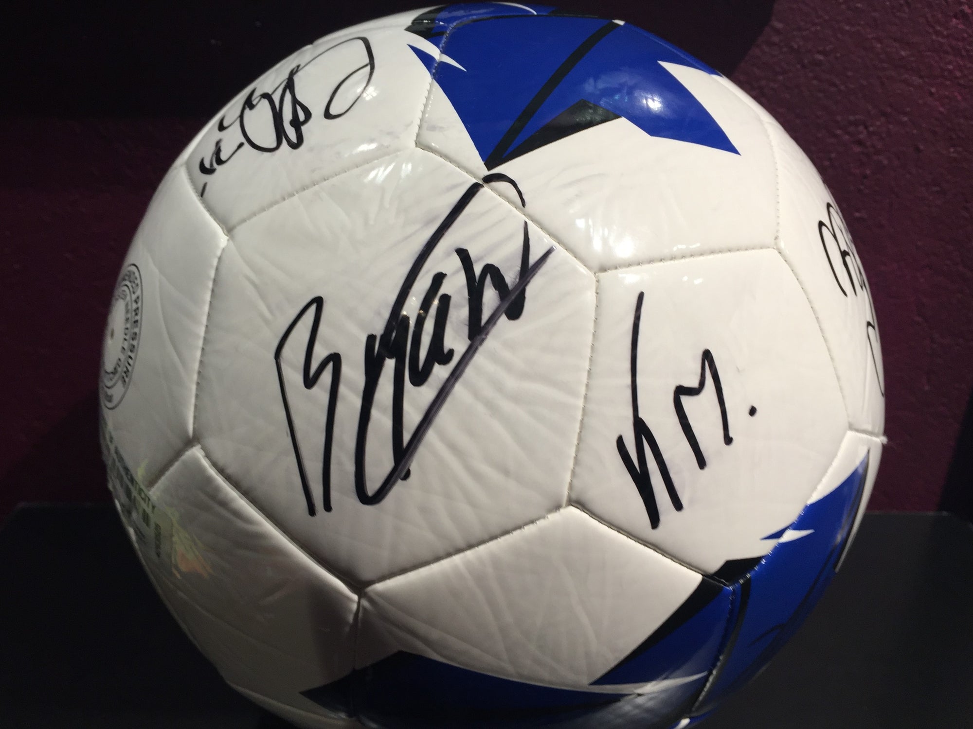 LEEDS - TEAM SIGNERT LEEDS UNITED BALL FRA SESONGEN 2018/19 - MED EKTEHETSBEVIS/COA