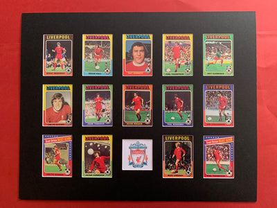 LIVERPOOL FOTBALLKORTMONTASJE FRA TOPPS 1975/76 SESONGEN