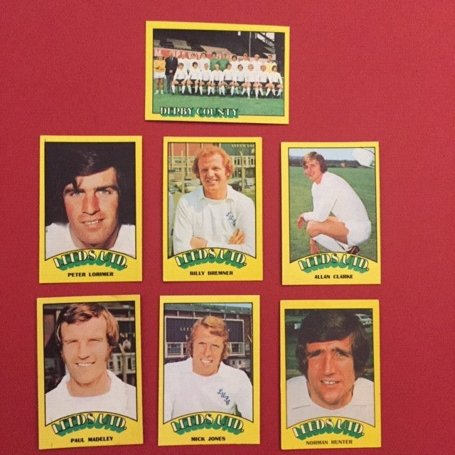 000. LEEDS UNITED - KOMPLETT SETT MED FOTBALLKORT FRA A&BC 1974/75