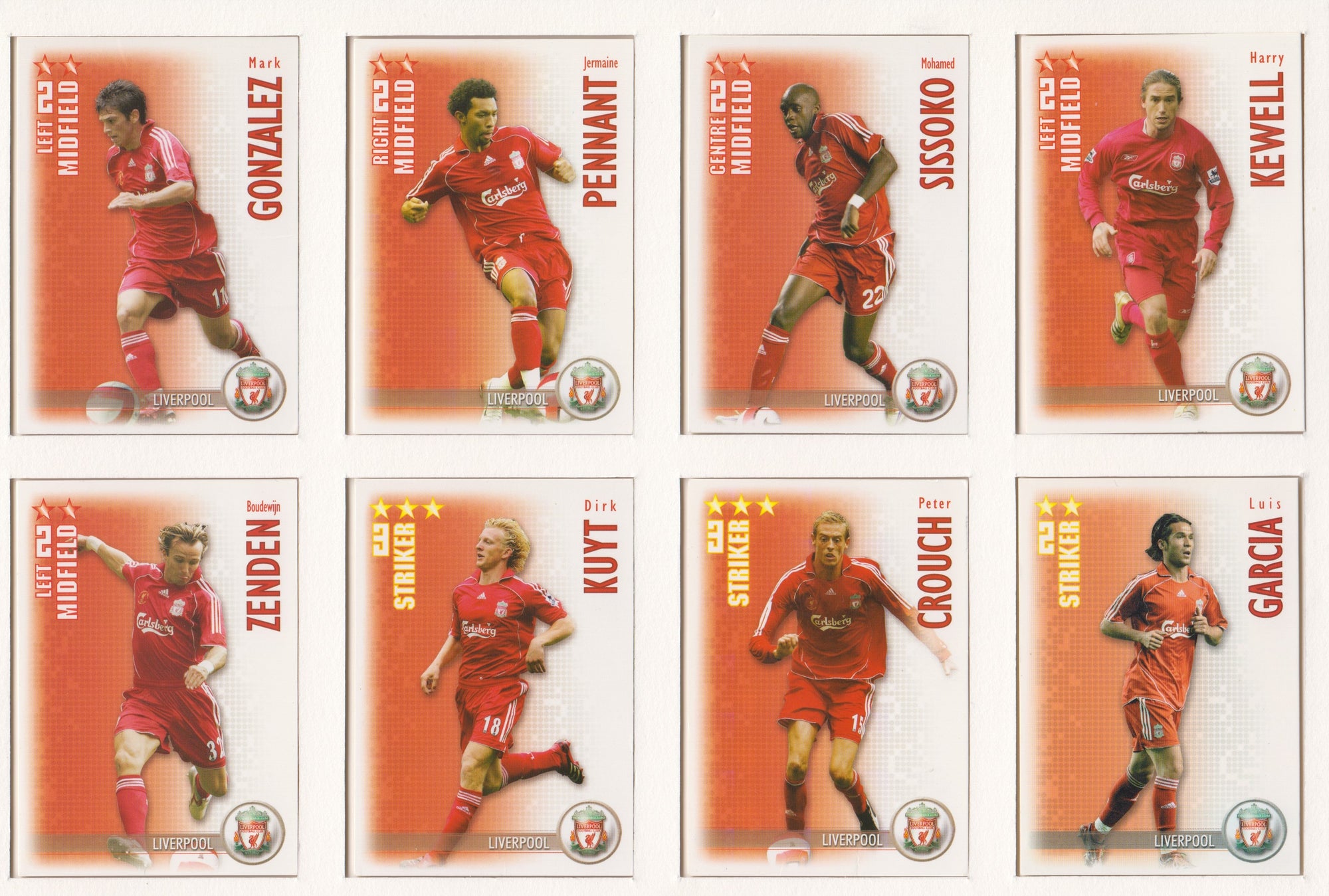 000. LIVERPOOL - KOMPLETT SETT MED SHOOT OUT PREMIER LEAGUE 2006/07 - INCL UPDATE