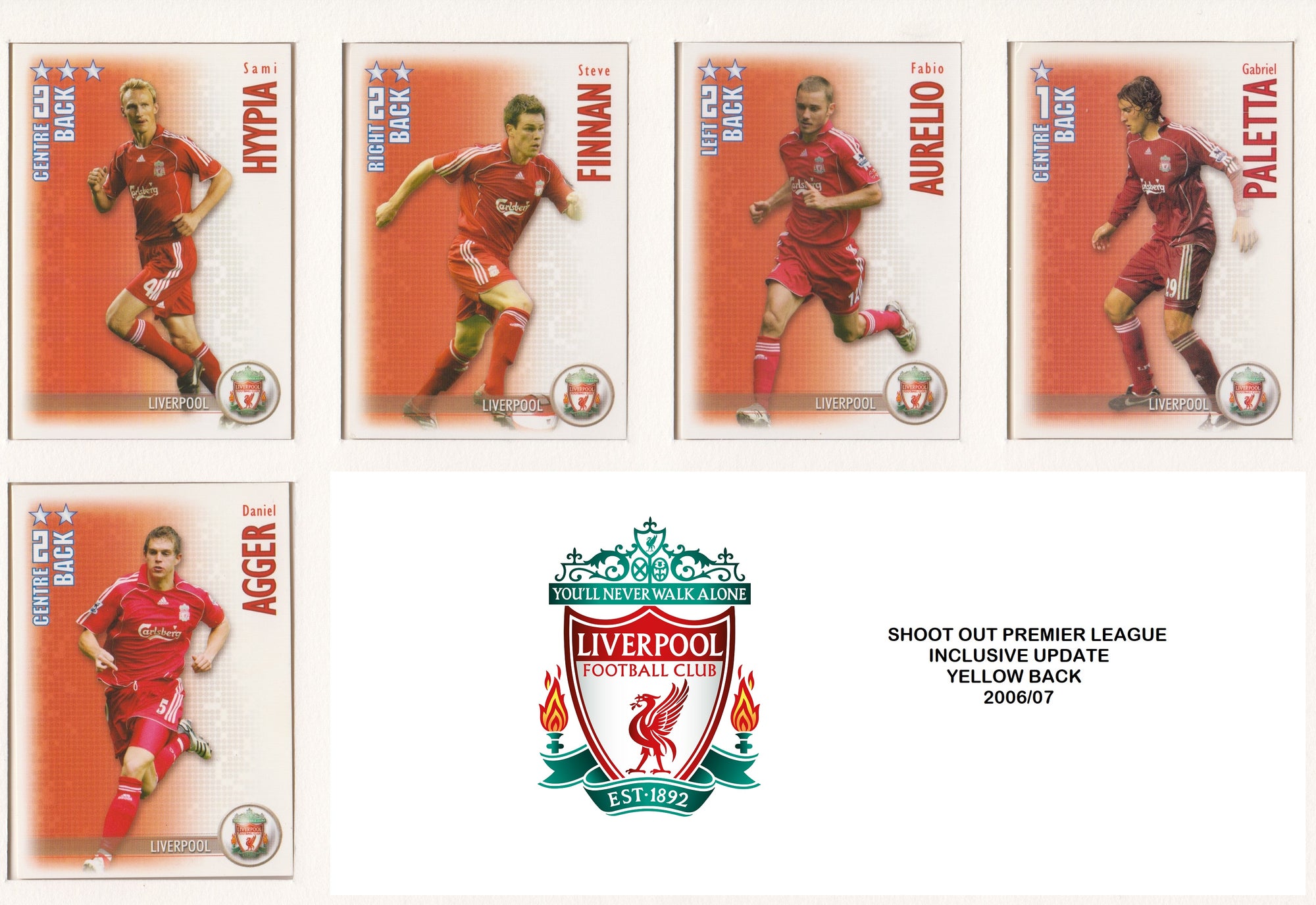 000. LIVERPOOL - KOMPLETT SETT MED SHOOT OUT PREMIER LEAGUE 2006/07 - INCL UPDATE