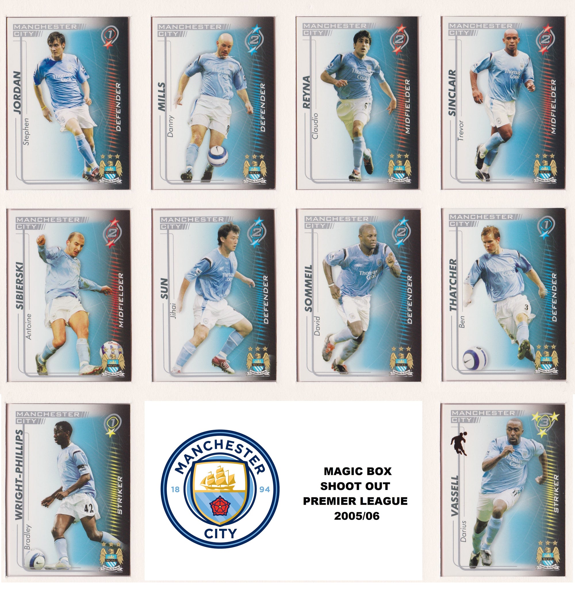 000. MANCHESTER CITY - KOMPLETT SETT MED SHOOT OUT PREMIER LEAGUE 2005/06