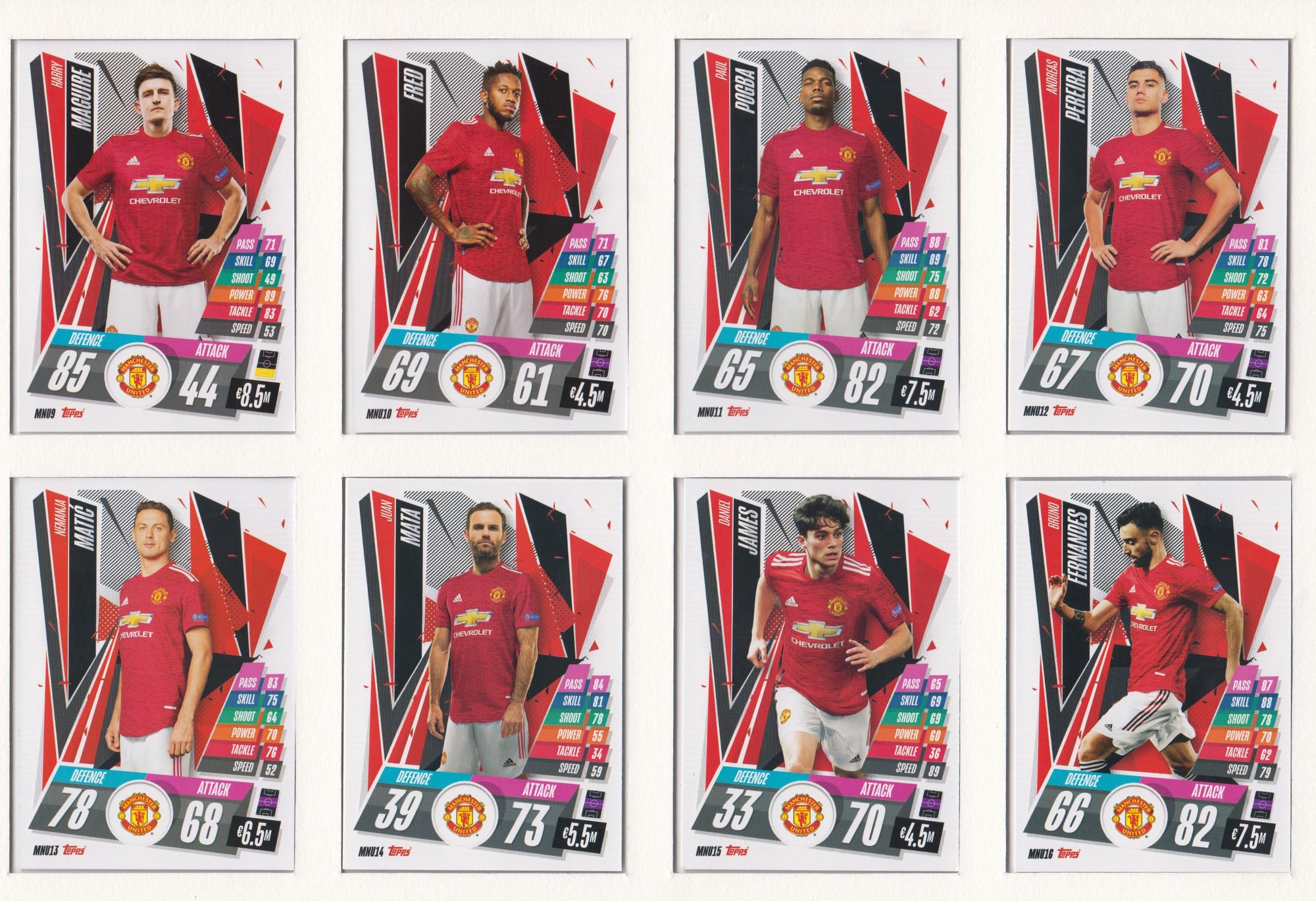 MANCHESTER UNITED KOMPLETT SETT MED TOPPS CHAMPIONS LEAGUE 2020/21