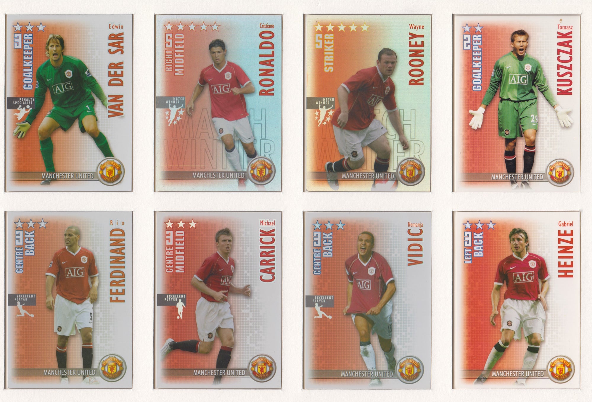 000. MANCHESTER UNITED- KOMPLETT SETT MED SHOOT OUT PREMIER LEAGUE 2006/07 - INCL UPDATE