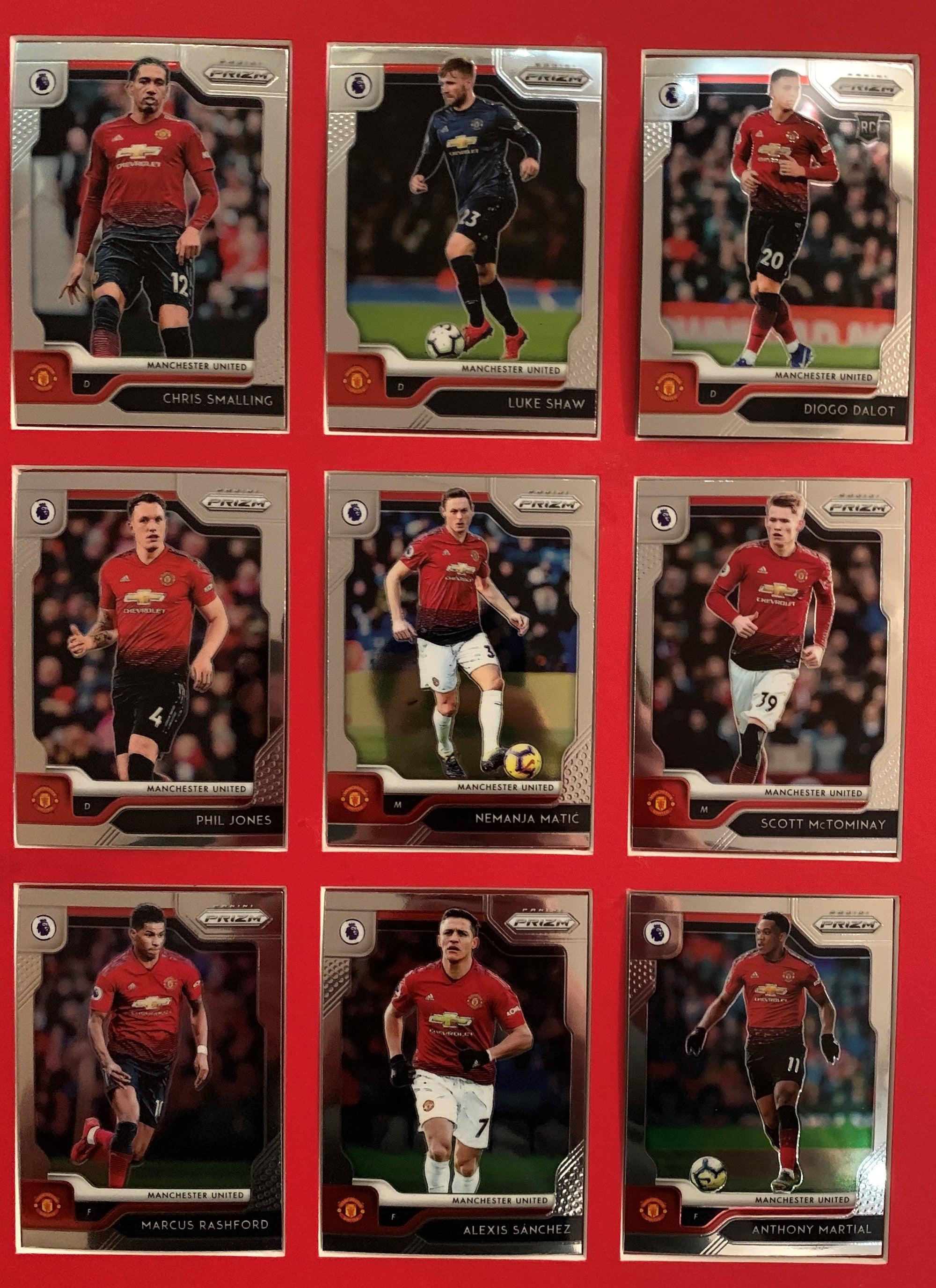 000. MANCHESTER UNITED -  KOMPLETT SETT MED PANINI PRIZM PREMIER LEAGUE 2019/20
