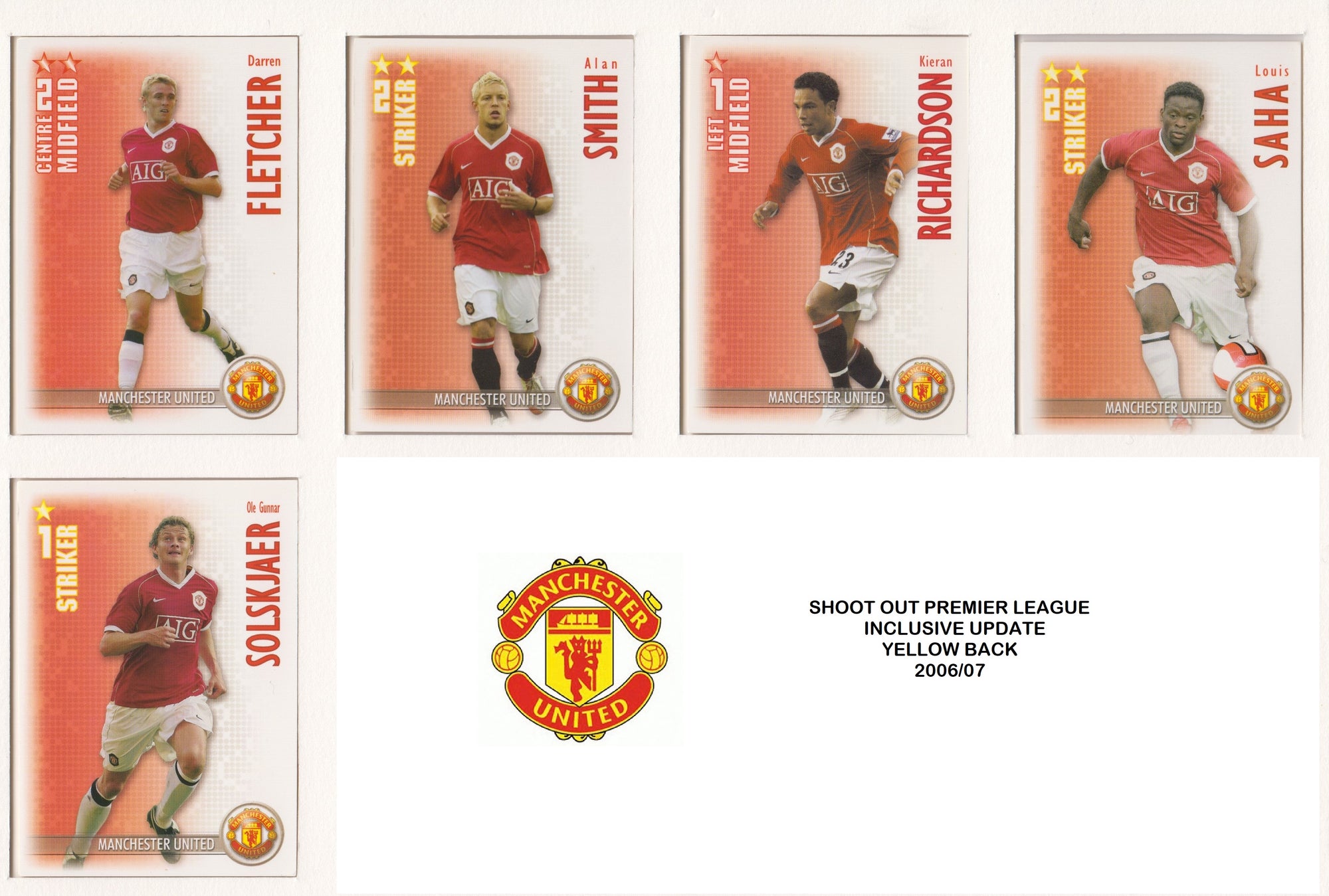 000. MANCHESTER UNITED- KOMPLETT SETT MED SHOOT OUT PREMIER LEAGUE 2006/07 - INCL UPDATE