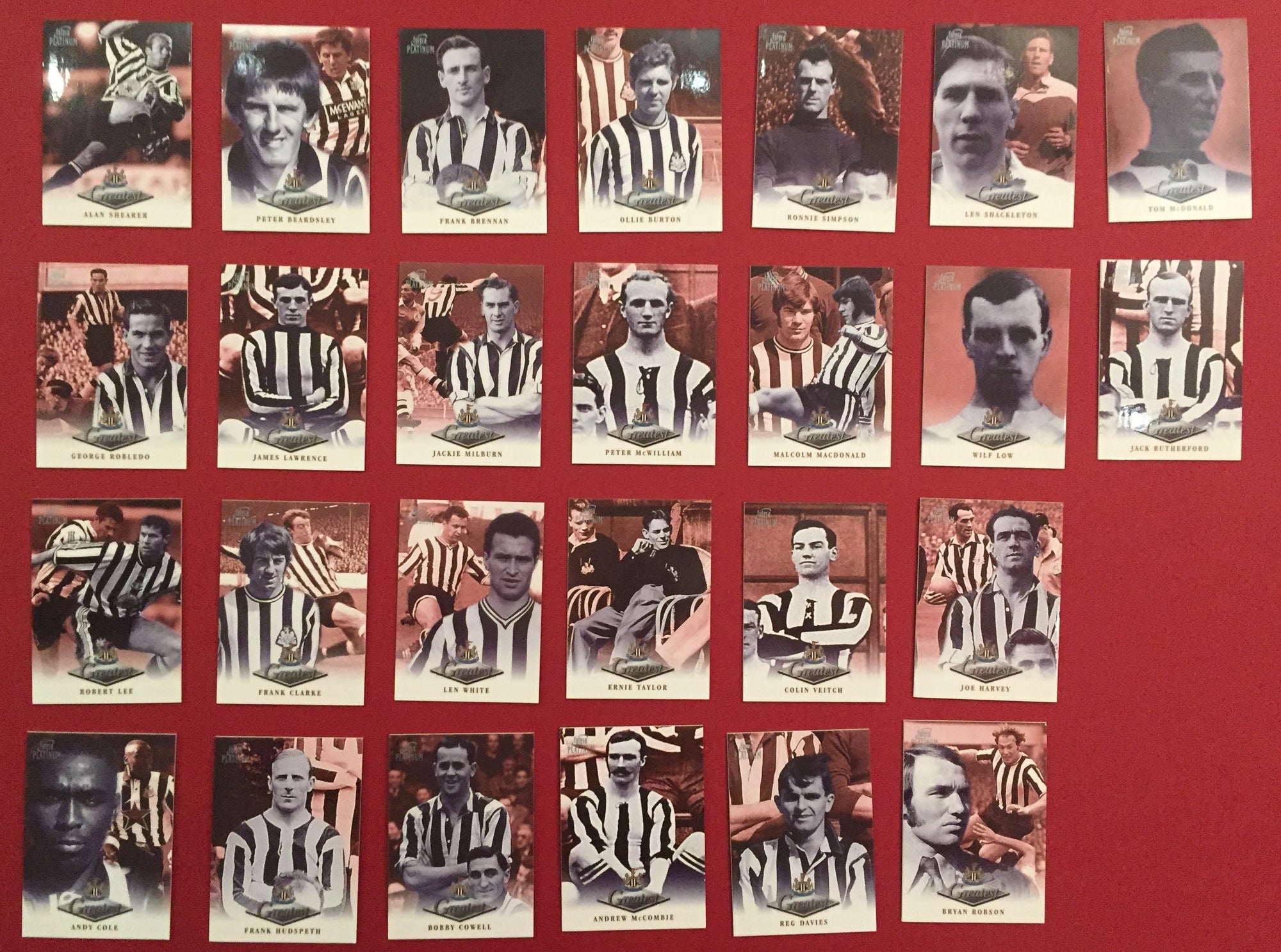 NEWCASTLE UNITED -  FUTERA PLATINUM "THE GREATEST" - 1999 - KOMPLETT SETT