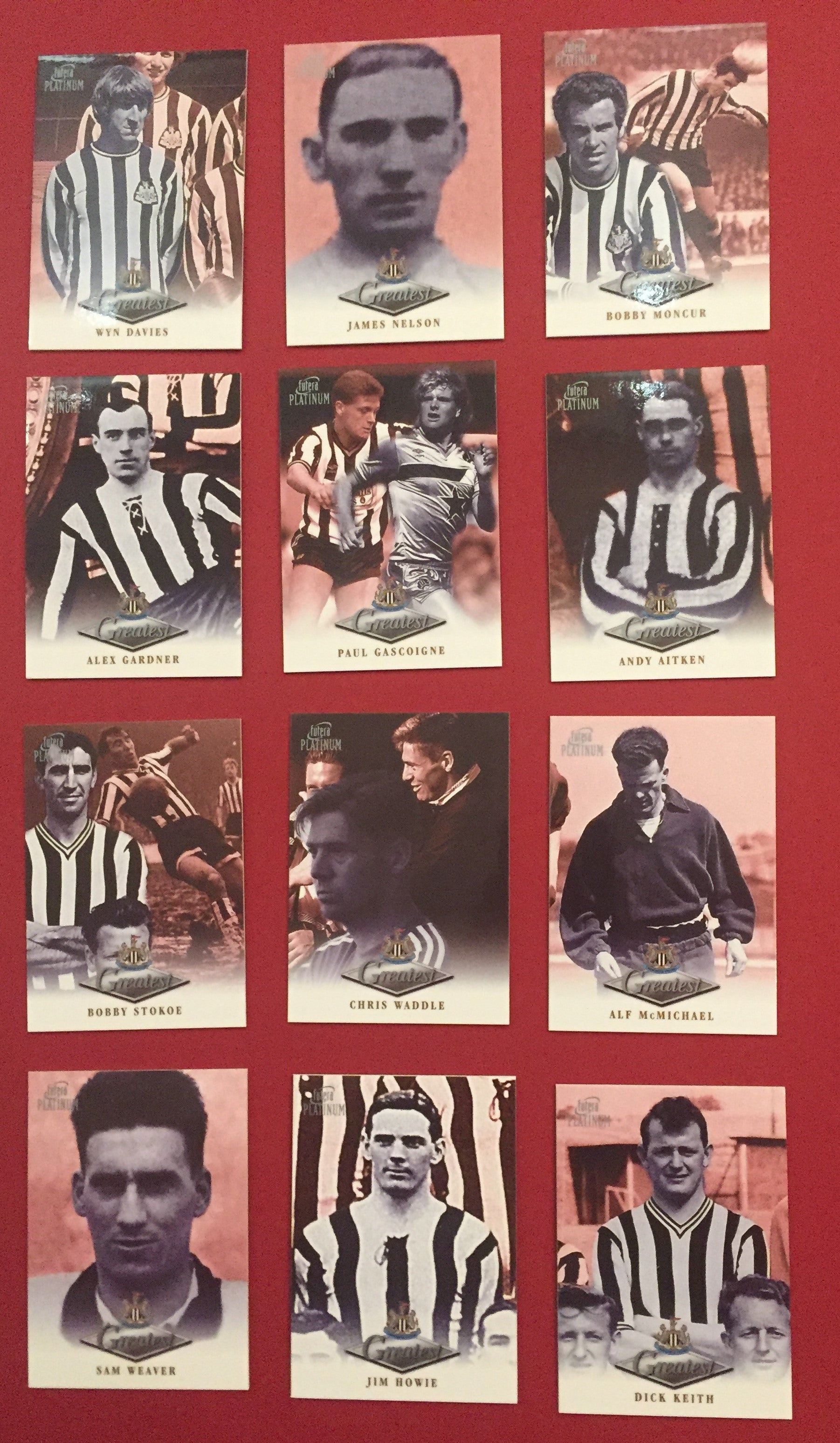 NEWCASTLE UNITED -  FUTERA PLATINUM "THE GREATEST" - 1999 - KOMPLETT SETT