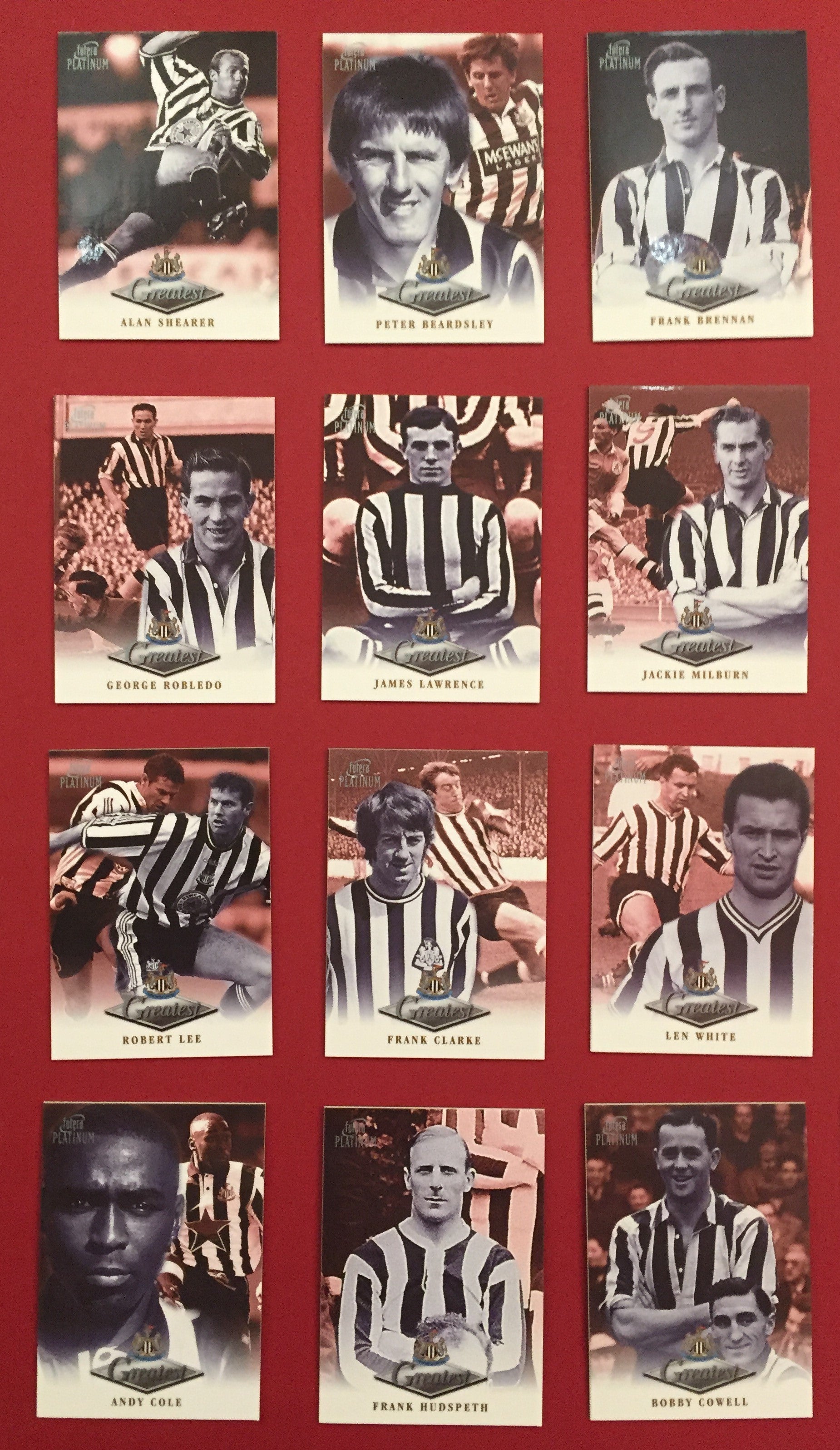 NEWCASTLE UNITED -  FUTERA PLATINUM "THE GREATEST" - 1999 - KOMPLETT SETT