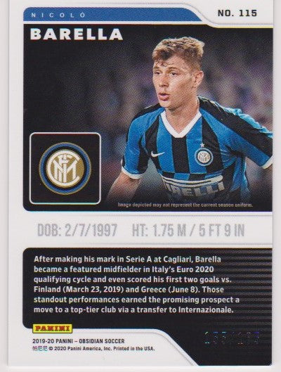 2020 - 118. NICOLO BARELLA - FC INTERNAZIONALE MILAN - BASE #165 - ROOKIE CARD