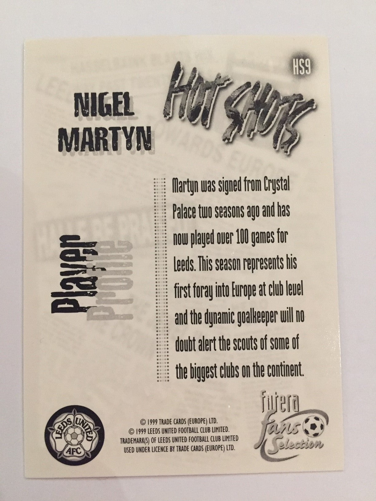 NIGEL MARTYN  - FUTERA - HOT SHOTS