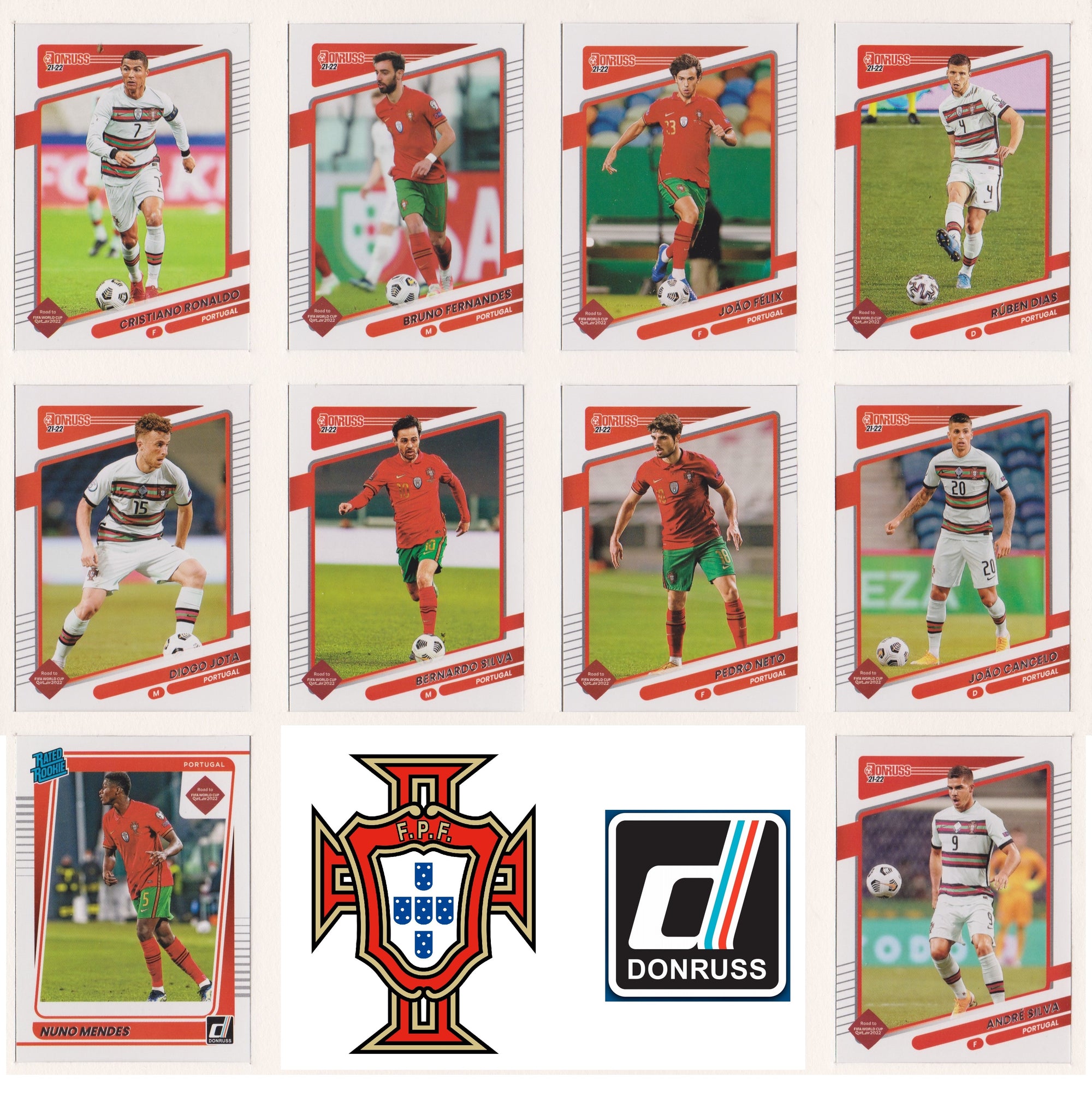 PORTUGAL - COMPLETE TEAMSET - DONRUSS ROAD TO QATAR 2022 - BASE