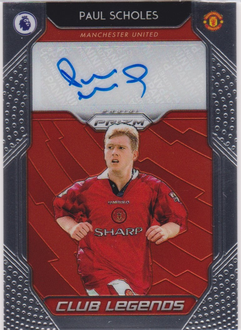 CL-PSC. PAUL SCHOLES - MANCHESTER UNITED - CLUB LEGENDS SIGNATURES - PANINI PRIZM PREMIER LEAGUE
