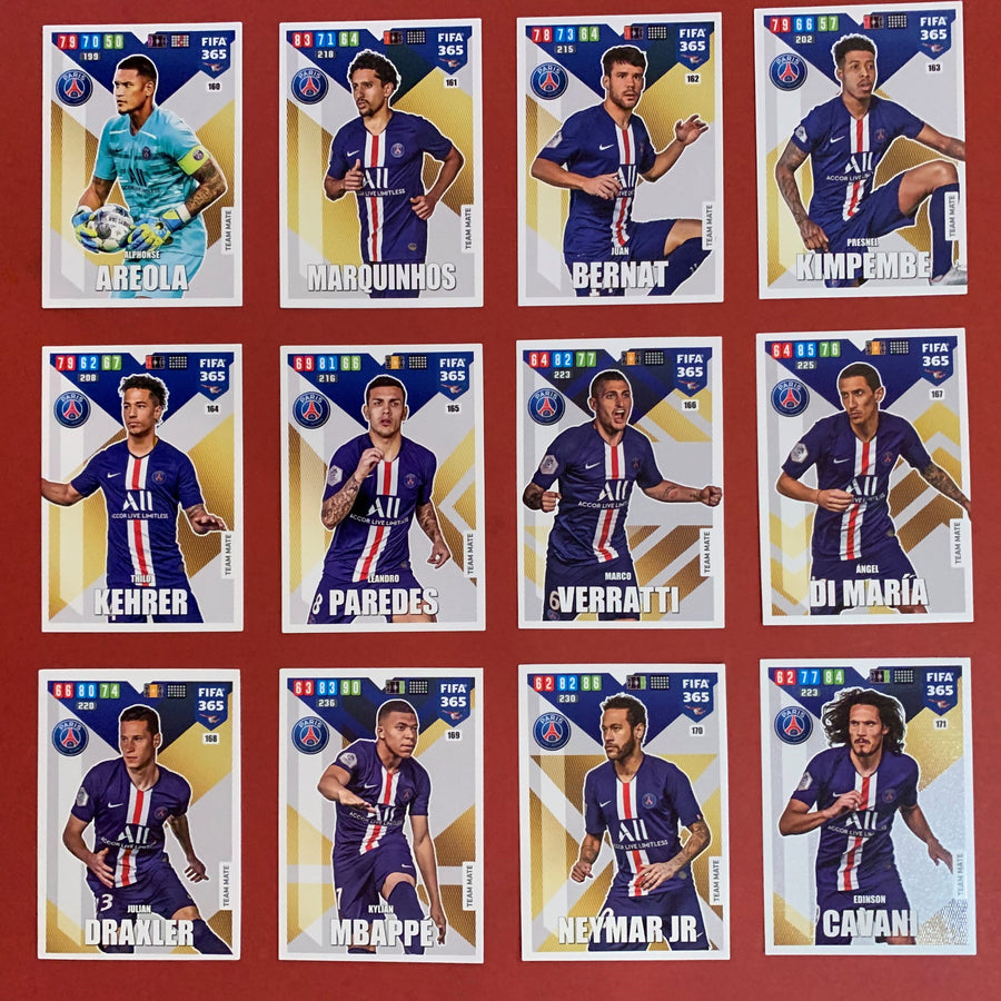 000. PARIS SAINT-GERMAIN - KOMPLETT SETT TEAM MATES PANINI FIFA 365 ADRENALYN 2020