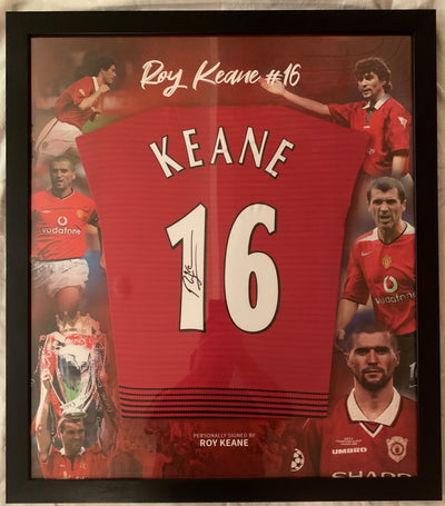 ROY KEANE - FERDIG INNRAMMET DRAKT "ART-FRAME" MED EKTEHETSBEVIS/COA