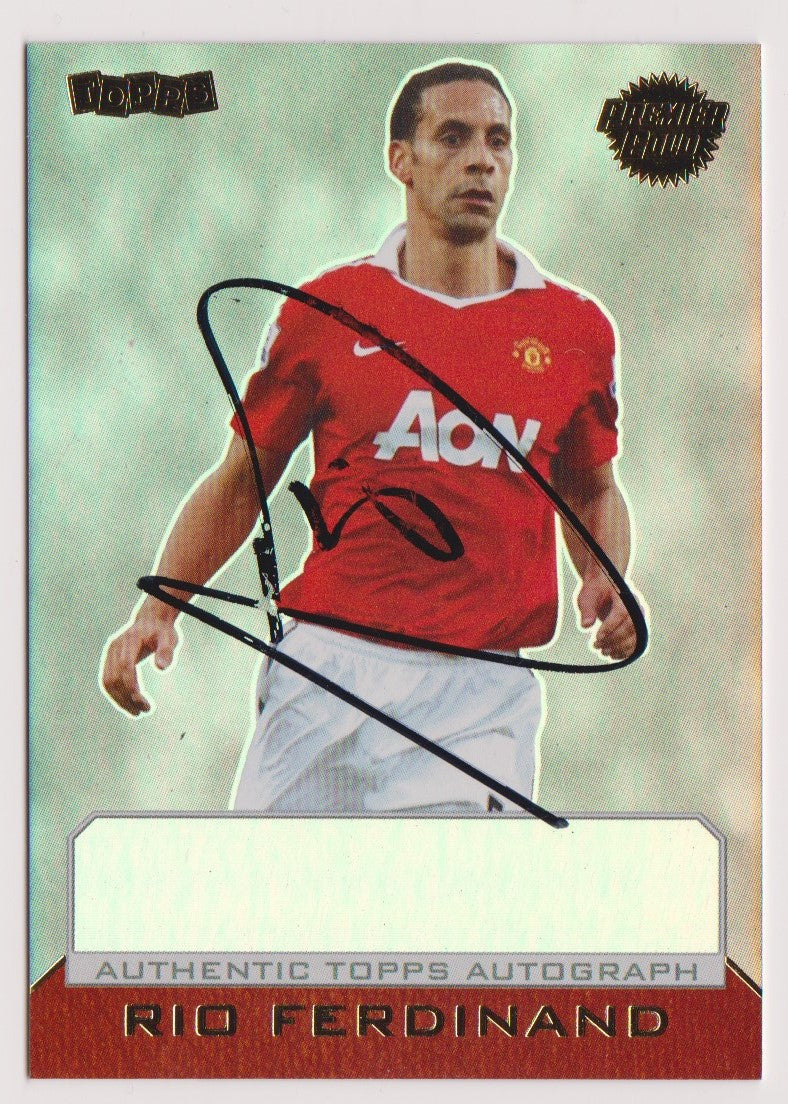 RIO FERDINAND . MANCHESTER UNITED - TOPPS PREMIER GOLD "ON CARD SIGNED" - #150