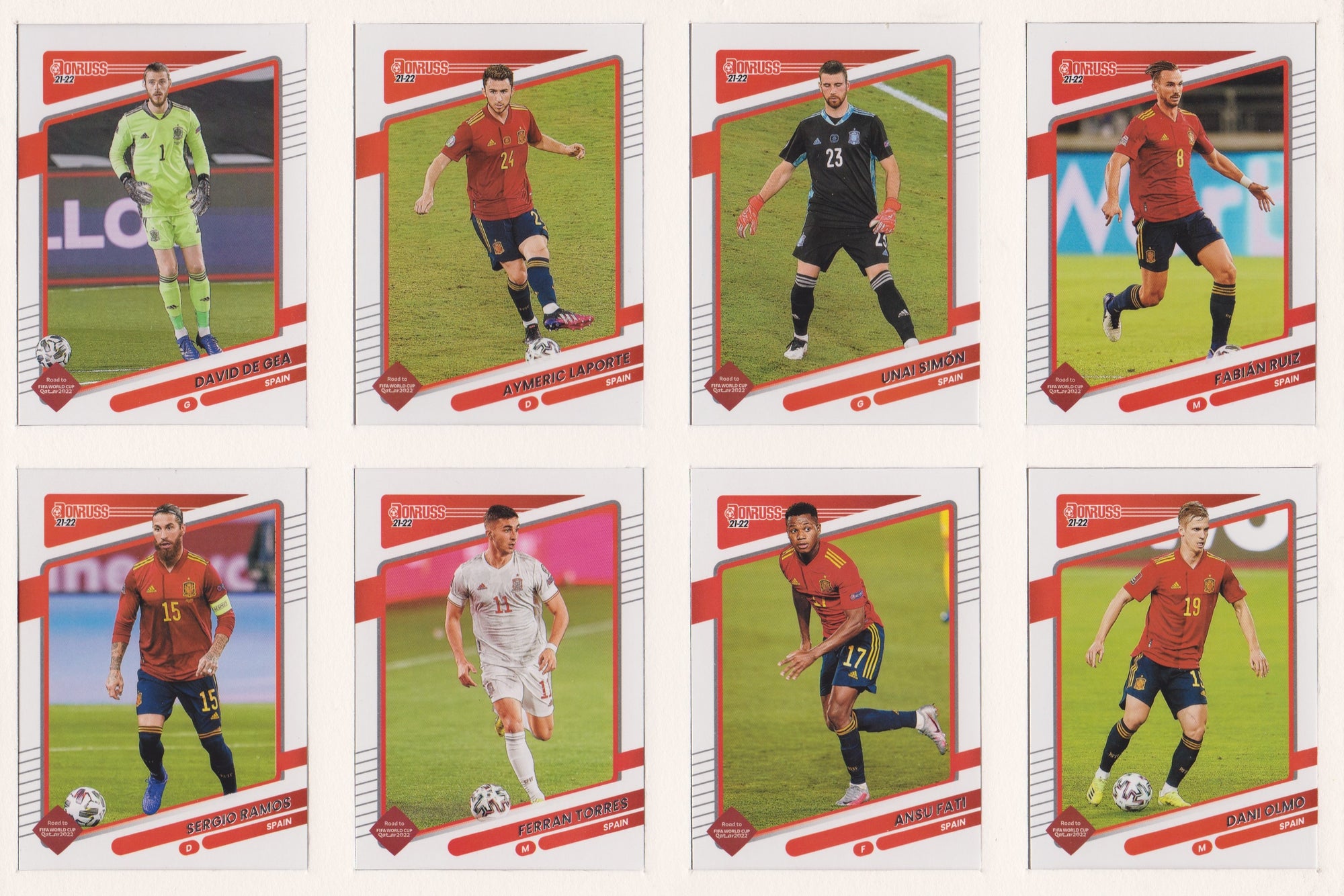 SPAIN - COMPLETE TEAMSET - DONRUSS ROAD TO QATAR 2022 - BASE