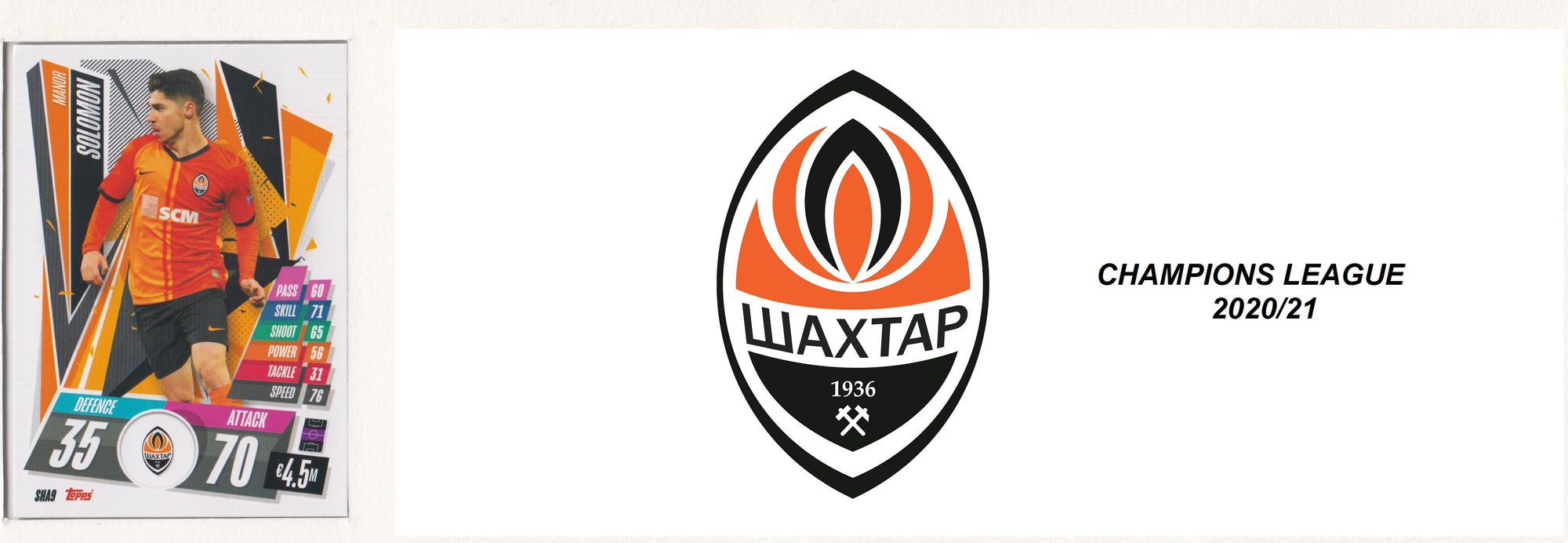 FC SHAKTAR DONTESK KOMPLETT SETT MED TOPPS CHAMPIONS LEAGUE 2020/21
