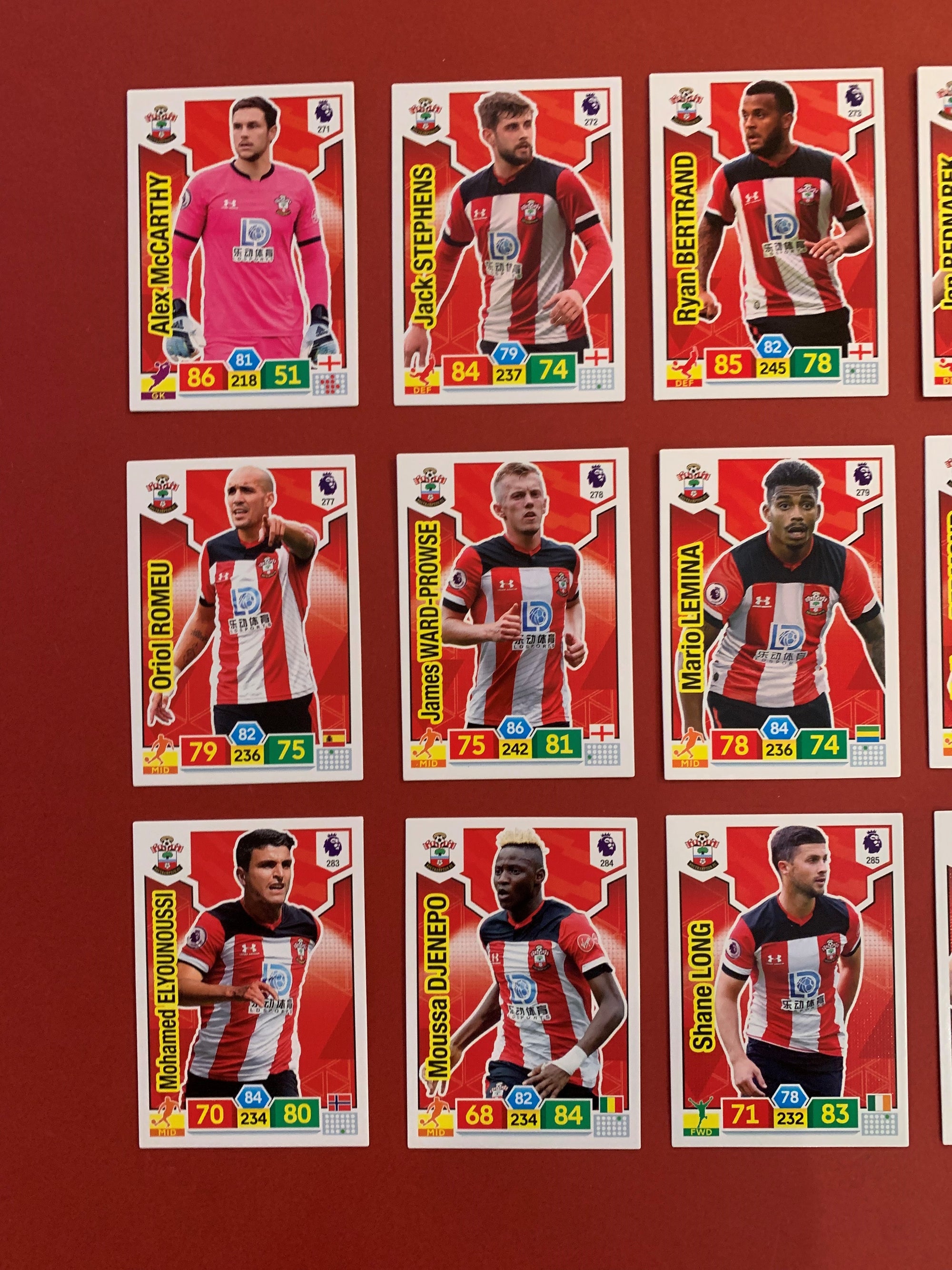 000. SOUTHAMPTON - KOMPLETT SETT PANINI PREMIER LEAGUE ADRENALYN 2019/20