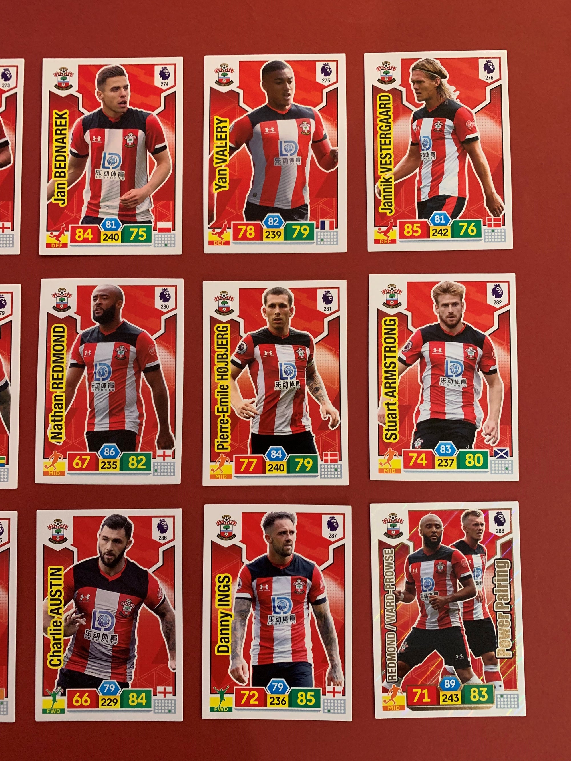 000. SOUTHAMPTON - KOMPLETT SETT PANINI PREMIER LEAGUE ADRENALYN 2019/20