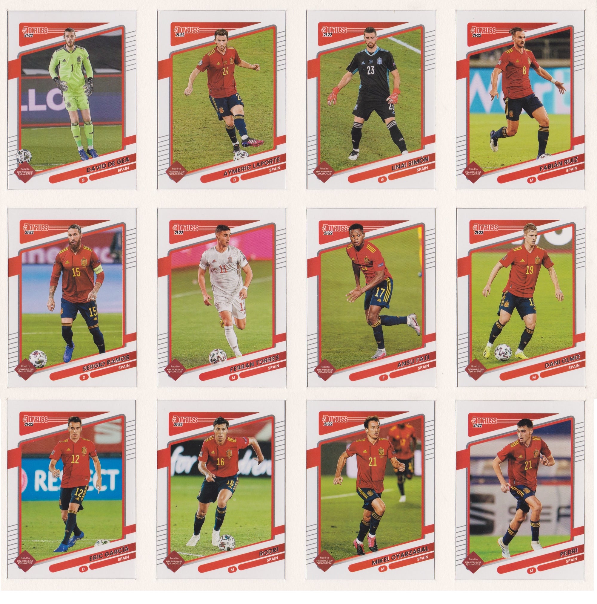 SPAIN - COMPLETE TEAMSET - DONRUSS ROAD TO QATAR 2022 - BASE