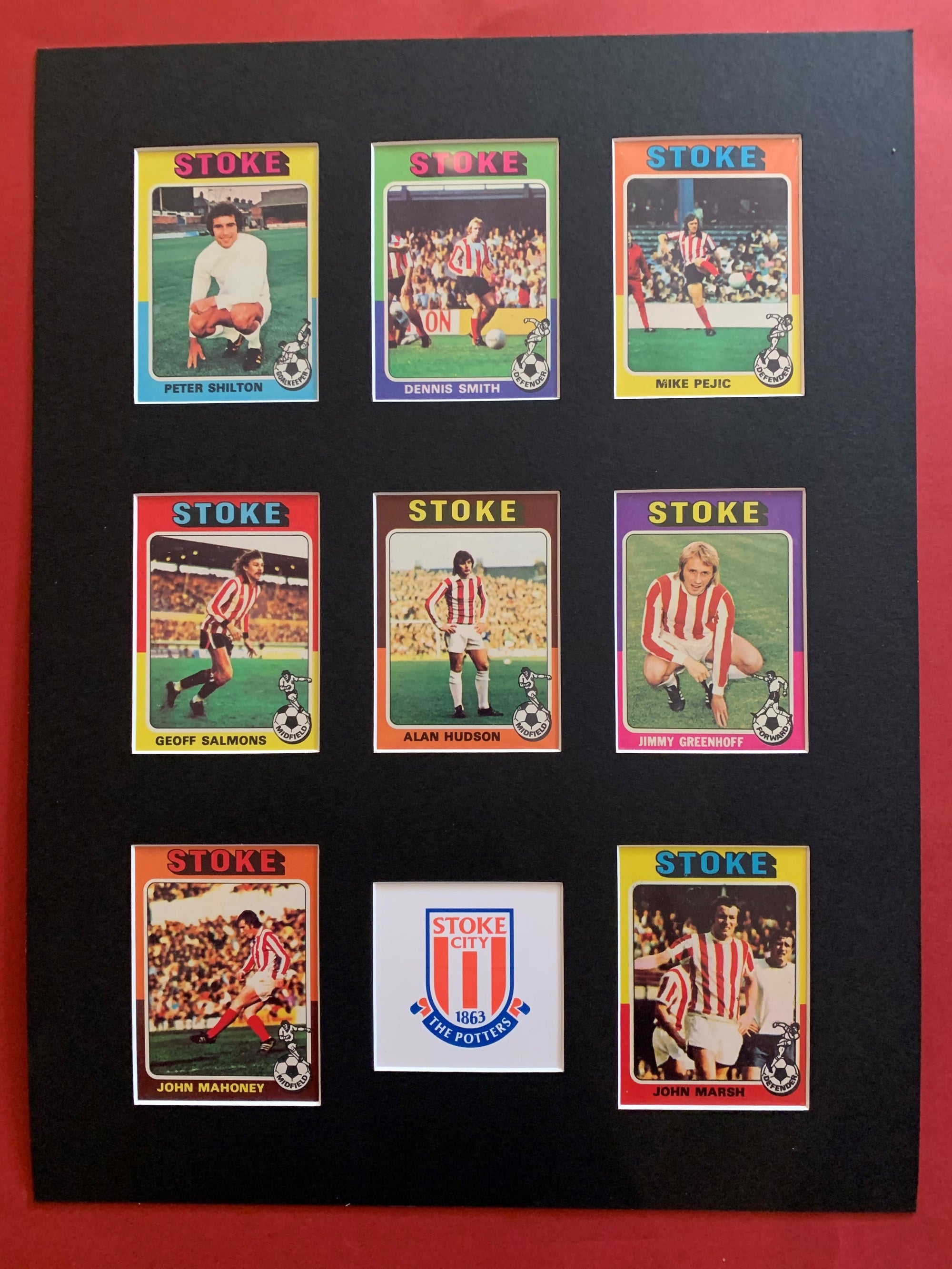 STOKE CITY  FOTBALLKORTMONTASJE FRA TOPPS 1975/76
