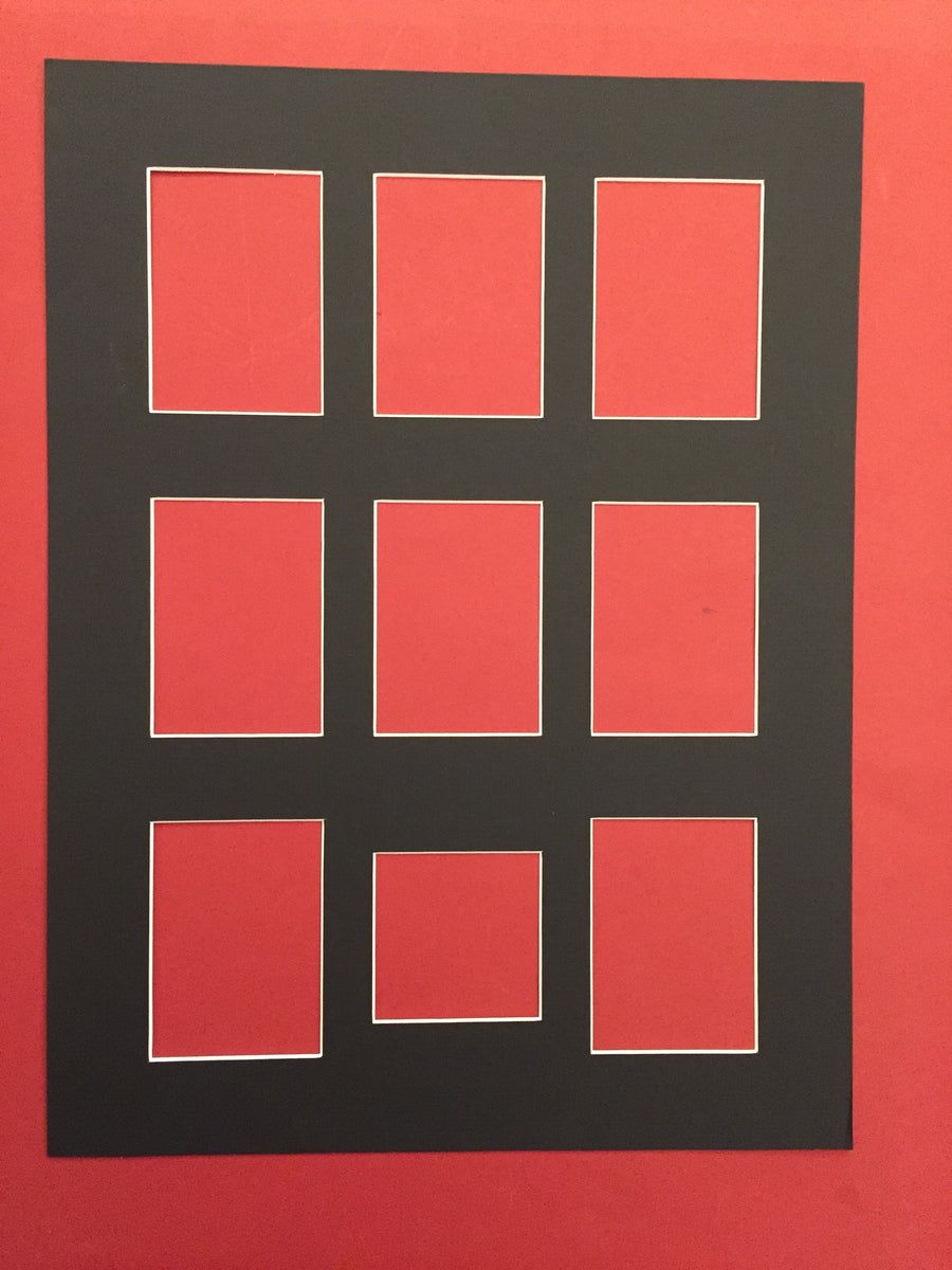 PASSEPARTEOUT FOR 8 FOTBALLKORT MED TEKST/LOGOFELT