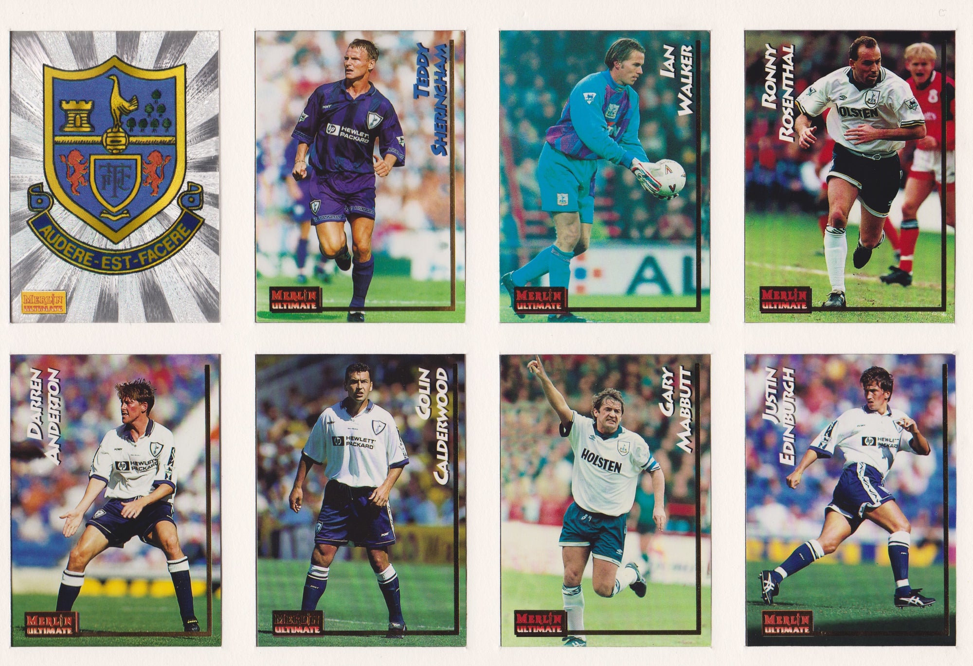 000. TOTTENHAM HOTSPUR - KOMPLETT SETT MERLIN`S ULTIMATE 1995/96