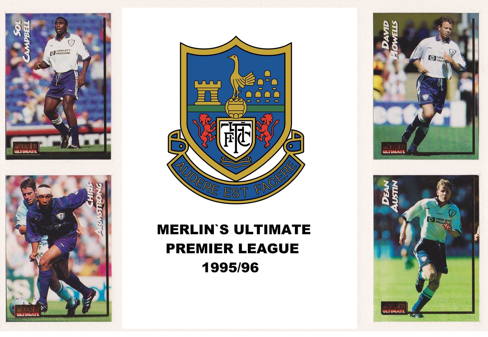 000. TOTTENHAM HOTSPUR - KOMPLETT SETT MERLIN`S ULTIMATE 1995/96