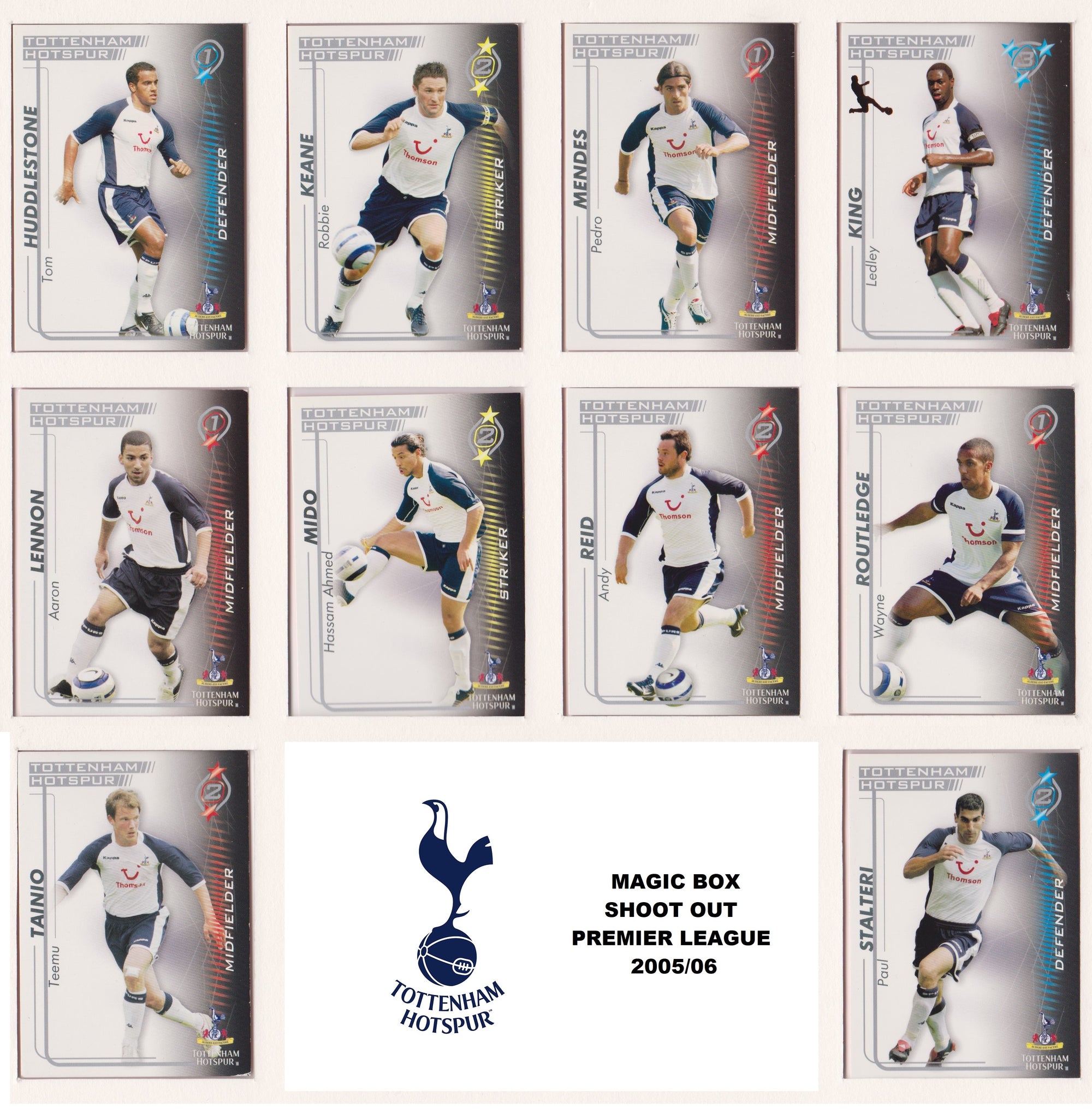 000. TOTTENHAM HOTSPUR - KOMPLETT SETT MED SHOOT OUT PREMIER LEAGUE 2005/06