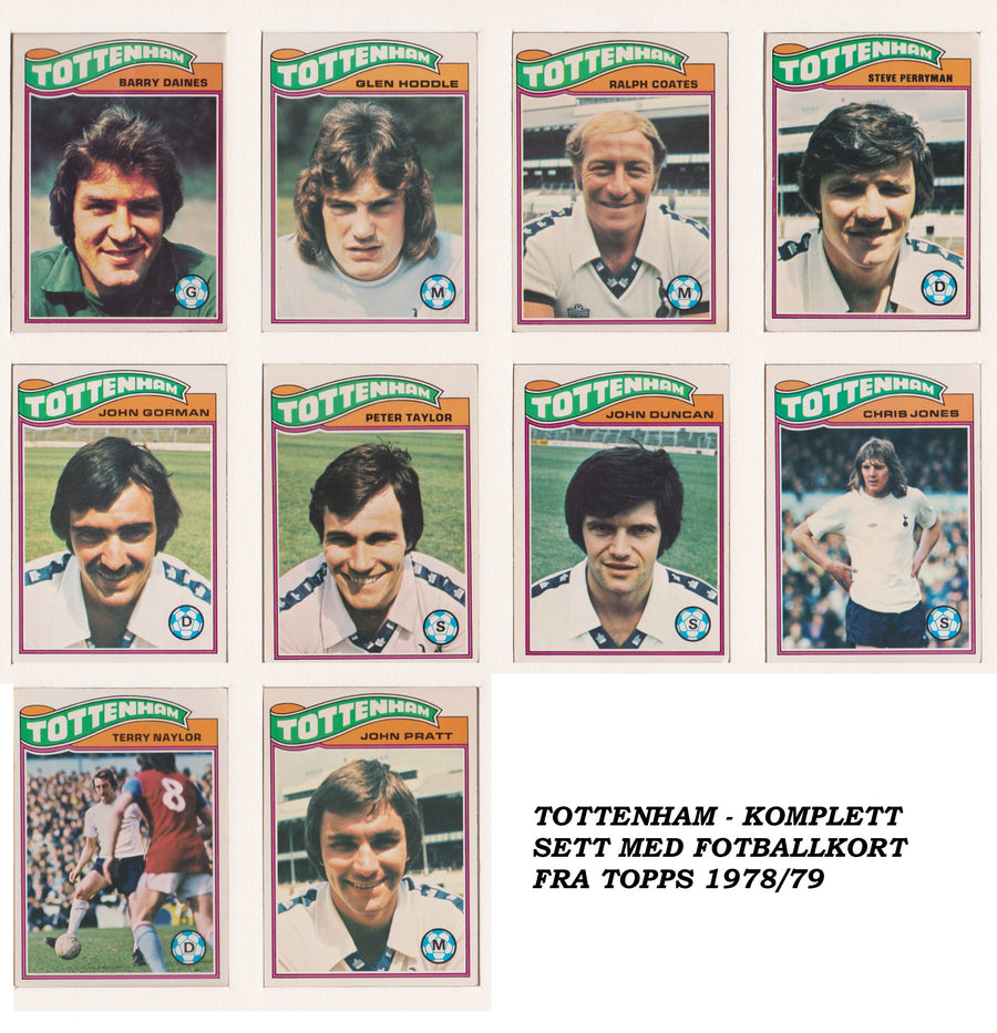 000. TOTTENHAM - KOMPLETT SETT MED FOTBALLKORT FRA TOPPS 1978/79