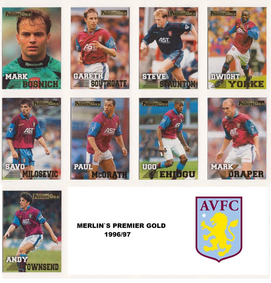000. ASTON VILLA - KOMPLETT SETT MERLIN`S PREMIER GOLD 1996/97