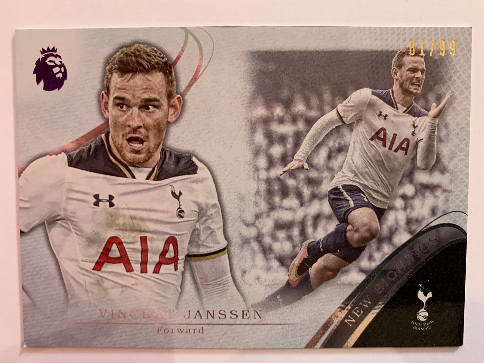 NS-11. VINCENT JANSSEN - TOTTENHAM - TOPPS PREMIER GOLD 2016 "NEW SIGNINGS" #99