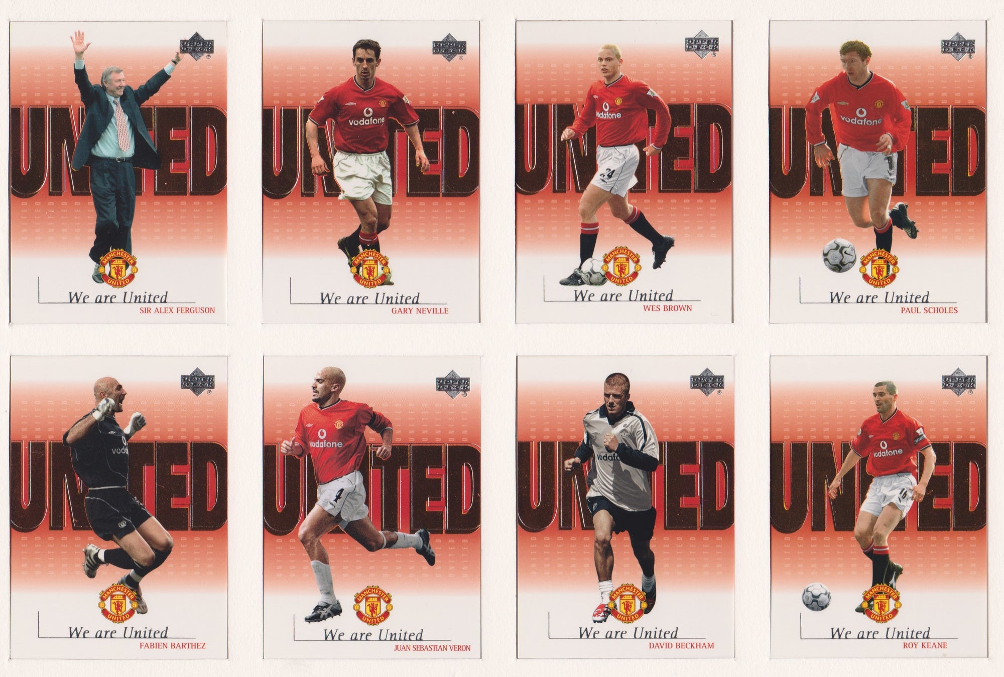 000. MANCHESTER UNITED - KOMPLETT SETT UPPER DECK 2001 - WE ARE UNITED